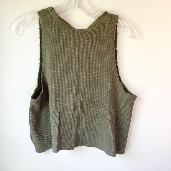 Aerie Cropped Muscle Tee in Olive - Picture 2 of 5